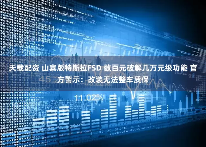 天载配资 山寨版特斯拉FSD 数百元破解几万元级功能 官方警示：改装无法整车质保